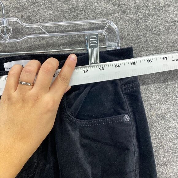 Loft Pants Women 27 Plus Black Mid Rise Corduroy Curvy Skinny Flat Front Chino - Picture 5 of 11